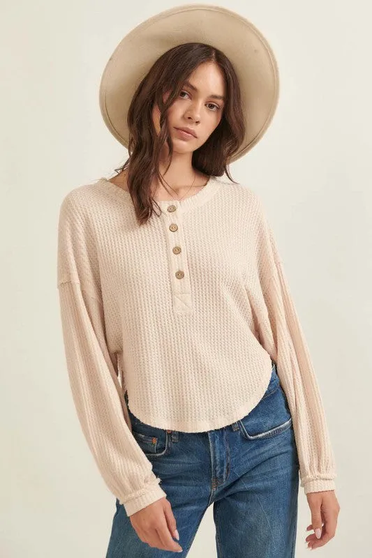 Vanilla Waffle Knit Top