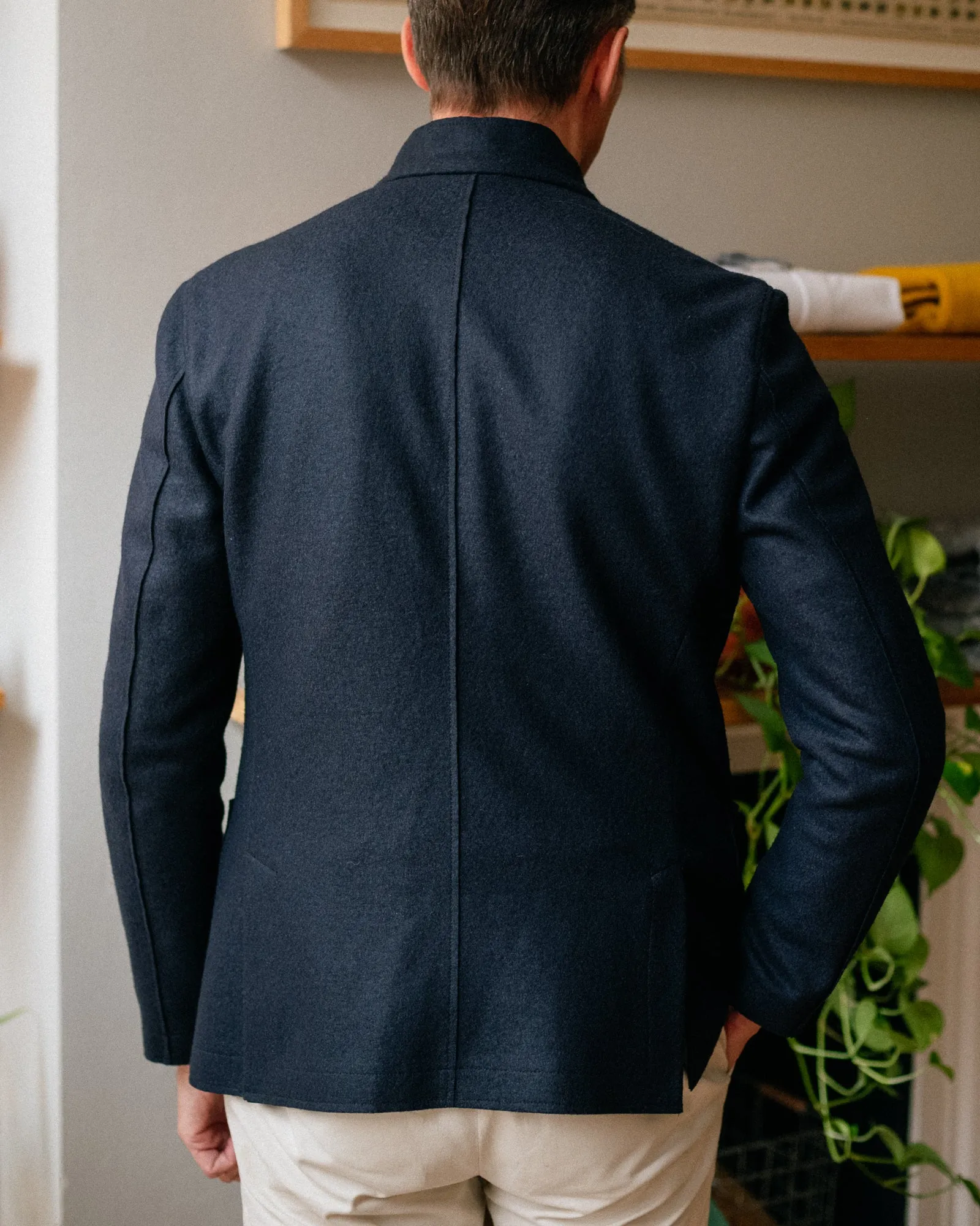 Weber   Weber Boiled Wool WW Travel Blazer: Navy