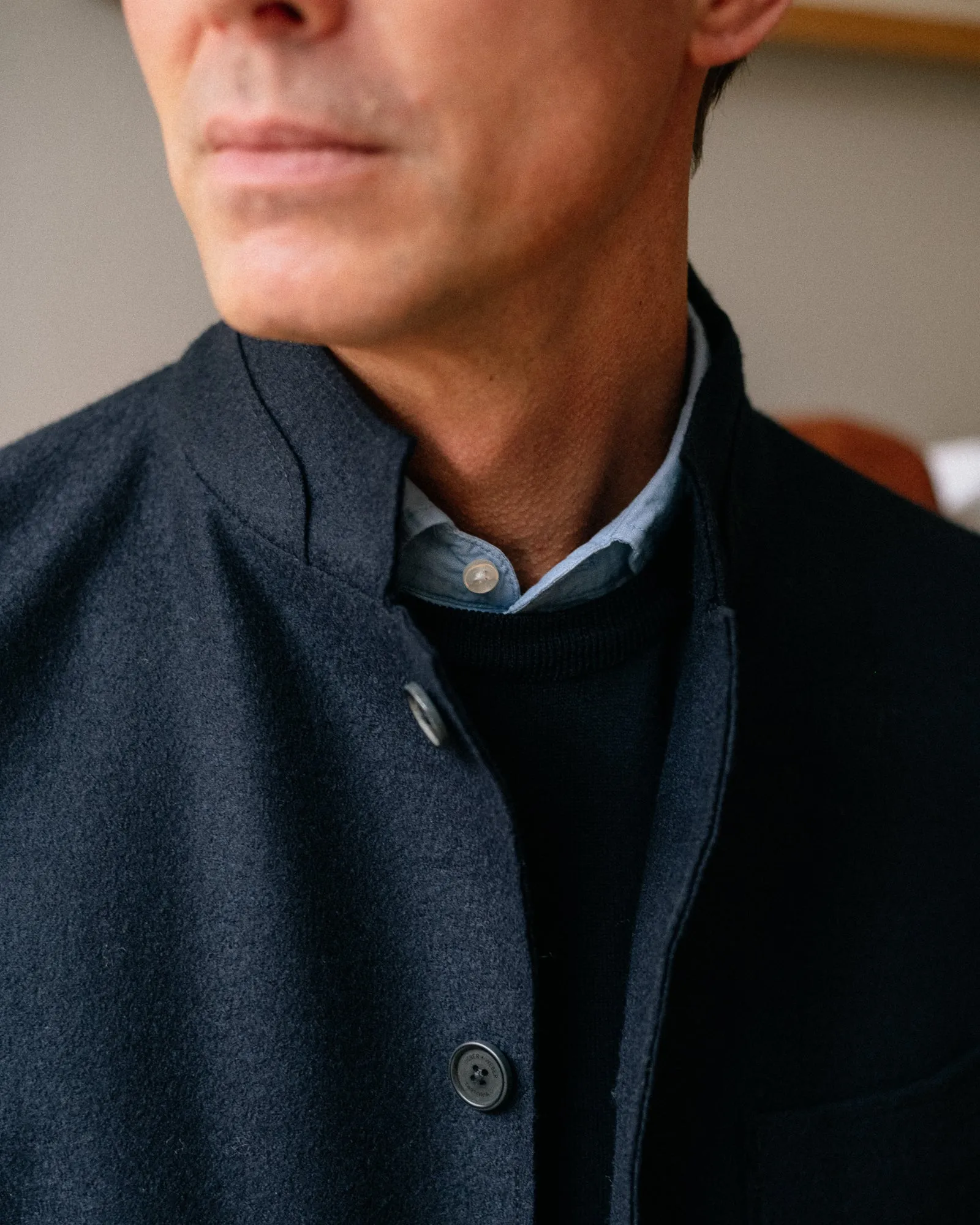 Weber   Weber Boiled Wool WW Travel Blazer: Navy