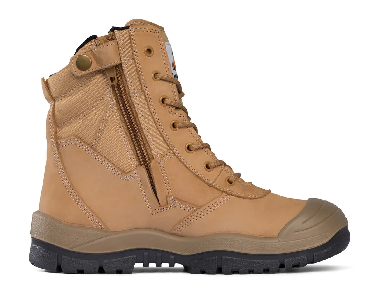 Wheat High Leg ZipSider Boot w/ Scuff Cap - 451050