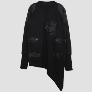 WLS Dark Function Asymmetric Patchwork Sweatshirt