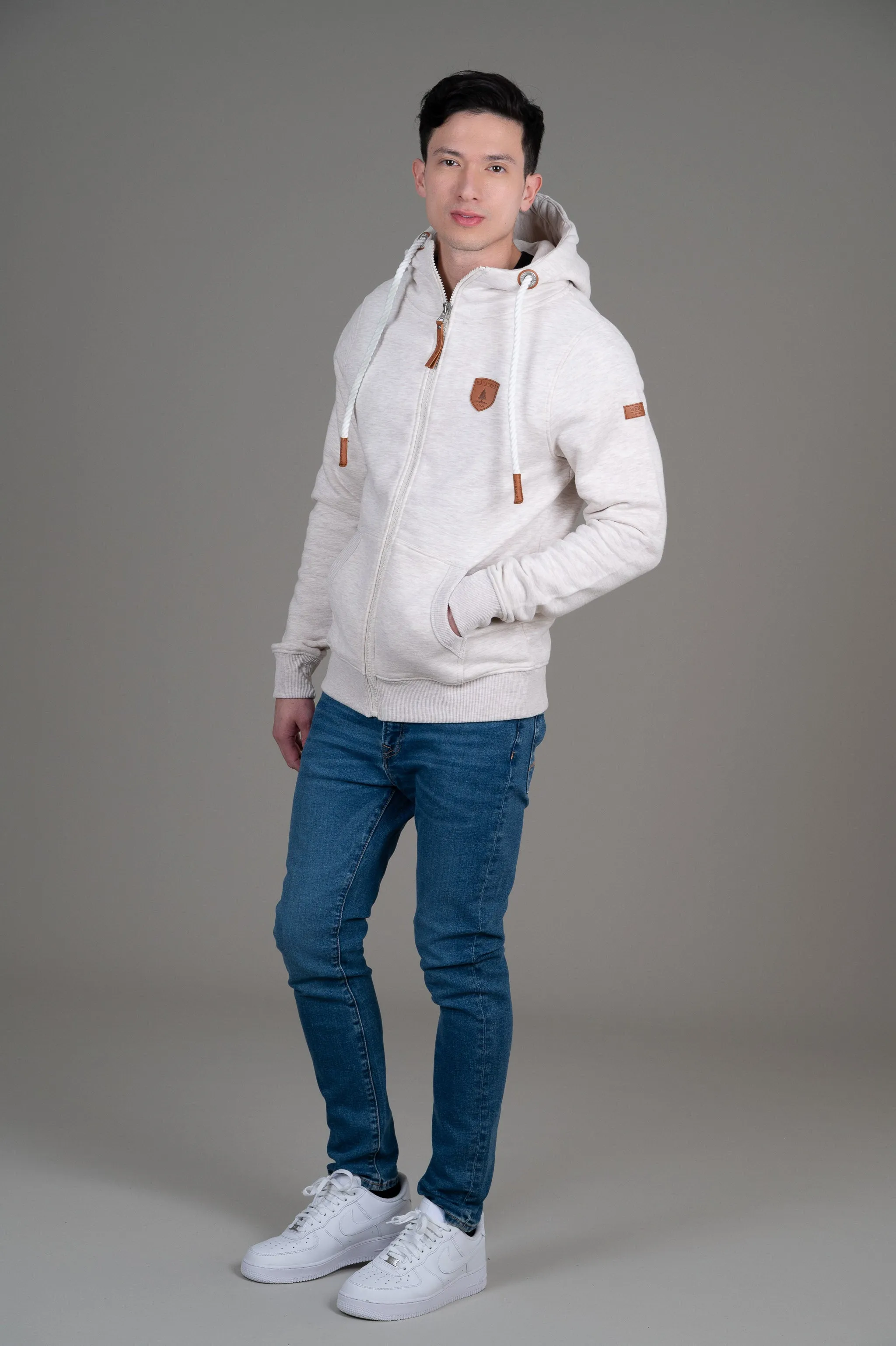 Zeus Heather Oatmeal Full-Zip Hoodie